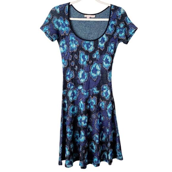 Cecelia Prado Anthropologie | Fit and Flare Knee Length Sweater Dress Blue Small - Picture 1 of 6